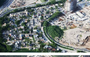 Fawela Vila Autodromo – powyżej przed wysiedleniem mieszkańców, poniżej – stan z 4 lipca 2016 r.  / Fot. Mario Tama / GETTY IMAGES