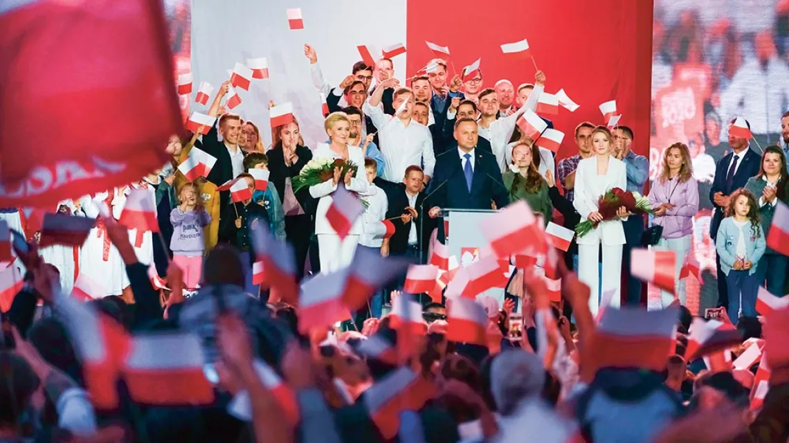 Wieczór wyborczy Andrzeja Dudy  w Pułtusku,  12 lipca 2020 r. / KRYSTIAN DOBUSZYŃSKI / POLSKA PRESS / GALLO IMAGES