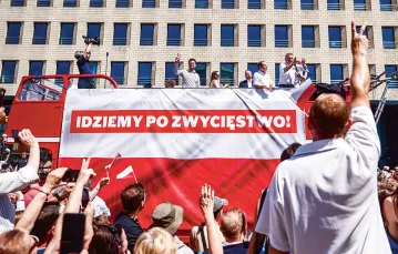 Marsz Wolności zorganizowany przez partie opozycyjne w rocznicę wyborów z 1989 r., Warszawa, 4 czerwca 2023 r. / BEATA ZAWRZEL / REPORTER