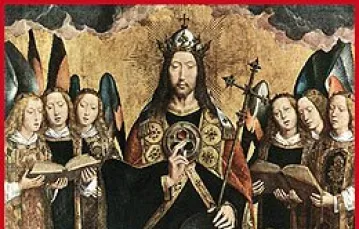 Hans Memling "Chrystus w otoczeniu muzykujących aniołów", 1480 r. / 