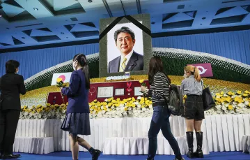 Uroczystości upamiętniające byłego premiera Shinzo Abego w prefekturze Yamaguchi. Japonia, 15 października 2022 r. / DAISUKE URAKAMI / AP / EAST NEWS