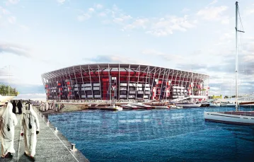 Architektoniczna wizualizacja stadionu na mistrzostwa świata; po zakończeniu imprezy obiekt ma zostać rozebrany. / EAST NEWS