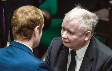 Donald Tusk i Jarosław Kaczyński. Sejm, Warszawa, 1 października 2014 r. / RADEK PIETRUSZKA / PAP