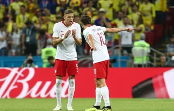 Jan Bednarek i Grzegorz Krychowiak podczas meczu z Kolumbią, 24 czerwca 2018 / Fot. Andrzej Iwańczuk / Reporter / East News / 