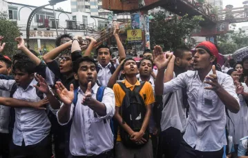 Protesty studentów w Dhace, 2 sierpnia 2018 r. / Fot. Munir Uz Zaman / AFP Photo / East News / 