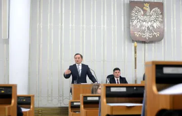 Zbigniew Ziobro podczas posiedzenie Senatu – jednym z jego punktów była ustawa dotycząca dyscyplinowania sędziów. 15 stycznia 2020 r. / FOT. Jan Bielecki/East News / 
