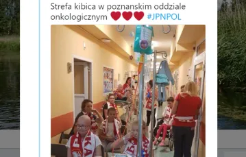 Strefa Kibica na poznańskim oddziale onkologicznym. Fot. twitter.com/gosk82 / 