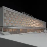 Makieta zwycięskiego projektu przebudowy budynku byłego hotelu Cracovia autorstwa Biura Projektów Lewicki i Łatak / materiały prasowe Makieta zwycięskiego projektu przebudowy budynku byłego hotelu Cracovia autorstwa Biura Projektów Lewicki i Łatak / materiały prasowe