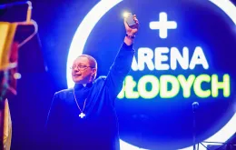 Arcybiskup Grzegorz Ryś podczas otwarcia „Areny Młodych”. Łódź, 20 marca 2018 r.  / MARCIN STĘPIEŃ / AGENCJA WYBORCZA.PL