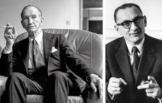 Od lewej: Jan Karski podczas wizyty w Warszawie, 1993 r. Władysław Bartoszewski, lata 70. XX wieku / Fot. Krzysztof Wojciewski / FORUM; Danuta B. Łomaczewska / ARCH. RODZINNE WŁADYSŁAWA BARTOSZEWSKIEGO
