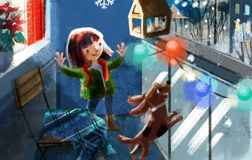 Ilustracja z ksiązki "W grudniu po południu" Wydawnictwa Dwukropek / Rys. Magdalena Kwapińska / materiały prasowe