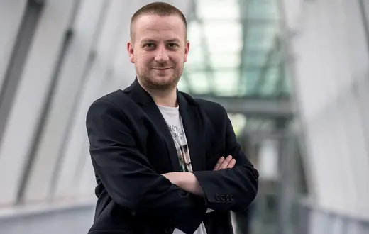 Dyrektor TVP Kultura Mateusz Matyszkowicz w gmachu TVP. Warszawa, 5 luty 2015 r. / Marcin Obara / PAP 