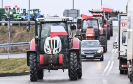 Polscy rolnicy protestują przeciw importowi z Ukrainy i wymogom Zielonego Ładu. Nowy Dwór Gdański, 24 stycznia 2024 r. / Wojciech Stróżyk / REPORTER