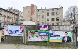 Kampania przed wyborami samorządowymi. Łódź, ul. Nawrot, marzec 2024 r. / fot. PIOTR KAMIONKA / REPORTER