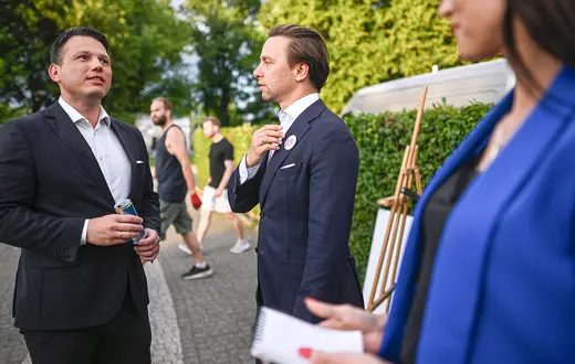 Kampania Konfederacji do Europarlamentu. Na zdjęciu Sławomir Mentzen i Krzysztof Bosak. Warszawa, 7 czerwca 2024 r. // Fot. Adam Chelstowski / Forum
