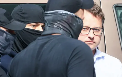 Posiedzenie aresztowe posła Suwerennej Polski, bylego wiceministera sprawiedliwosci Marcina Romanowskiego . Sąd Rejonowy dla Warszawy-Mokotowa, 16 lipca 2024 r. // Fot. Adam Burakowski / East News