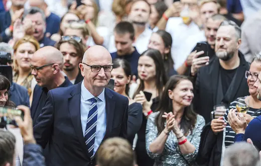 Premier Brandenburgii Dietmar Woidke podczas ogłoszenia wyników exit poll. Poczdam, Niemcy, 22 września 2024 r. // Fot. Markus Schreiber / AP / East News