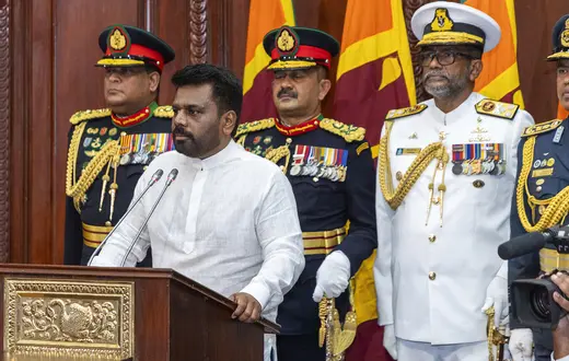 Zaprzysiężenie nowego prezydenta Sri Lanki Anury Kumara Dissanayake. Kolombo, 23 września 2024 r. // Fot. Sri Lankan President's Office / AP / East News