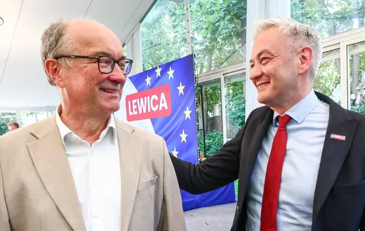 Konwencja Lewicy - na zdjęciu Włodzimierz Czarzasty i Robert Biedroń. Warszawa, 5 czerwca 2024 r. // Fot. Andrzej Iwańczuk / Reporter