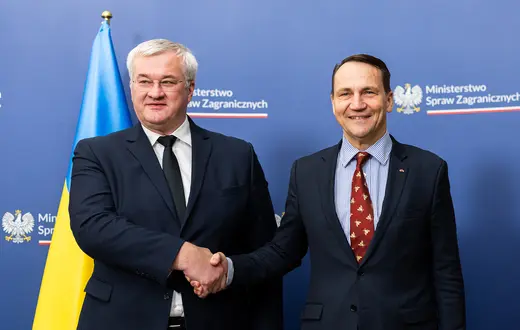 Andrij Sybiha i Radosław Sikorski - spotkanie ministrów spraw zagranicznych Polski i Ukrainy. Warszawa, 26 listopada 2024 r. // Materiały prasowe MSZ