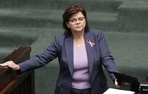 Minister zdrowia Izabela Leszczyna na sali plenarnej Sejmu. Warszawa, 18 października 2024 r. // Fot. Tomasz Gzell / PAP