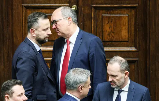 Władysław Kosiniak-Kamysz i Włodzimierz Czarzasty podczas posiedzenia Sejmu X kadencji. Warszawa, 22 lutego 2024 r. // Fot. Paweł Wodzyński / East News