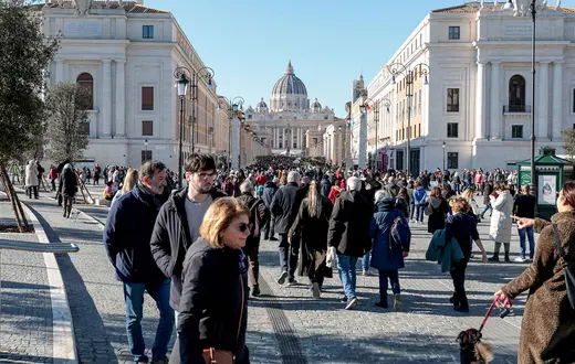 Nowa promenada łącząca Piazza Pia z Via della Conciliazione - najważniejsza inwestycja Roku Jubileuszowego w Rzymie, 27 grudnia 2024 r. // Fot. Remo Casilli / Reuters / Forum