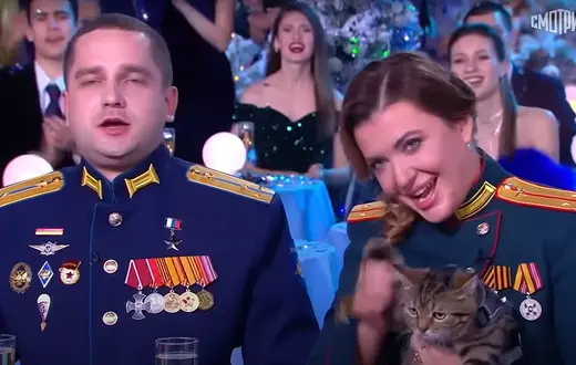 Putin tworzy nowe rosyjskie elity - kadr z sylwestrowego programu telewizji rosyjskiej // YouTube
