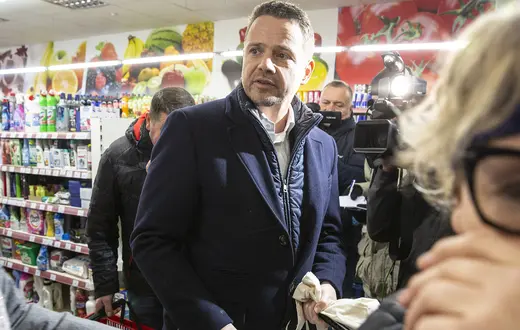 Wizyta kandydata na prezydenta RP Rafała Trzaskowskiego w Łomży. 16 stycznia 2025 r. // Fot Marek Maliszewski / REPORTER