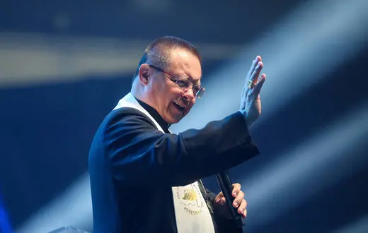 Kardynał Grzegorz Ryś podczas spotkania rekolekcyjnego archidiecezji łodzkiej "Arena Młodych". Łódź, 7 marca 2025 r. // Fot. Marian Zubrzycki / PAP