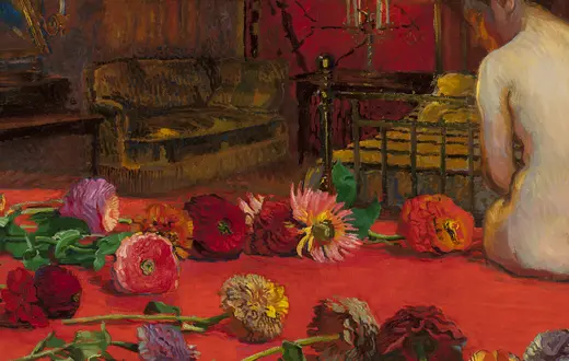 Józef Mehoffer, „Cynie” (fragment), 1911 r., Muzeum Narodowe w Warszawie // materiały prasowe wystawy „Ukryte znaczenia”, Muzeum Narodowe w Poznaniu 