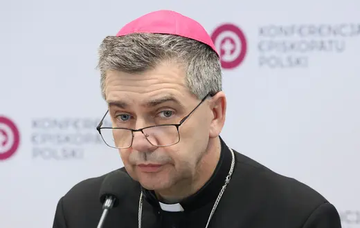 Bp Wojciech Osial, zebranie Plenarne Konferencji Episkopatu Polski. 14 marca 2025 r. // Fot. Wojciech Olkuśnik / East News 