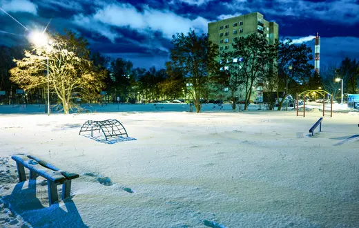 Plac zabaw w Łodzi, styczeń 2024 r. // Fot. Marcin Stępień / Agencja Wyborcza.pl