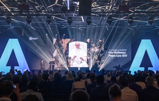 Papież Leon XIV przemawia do uczestników szczytu AI for Good Global w Genewie, 10 lipca 2025 r. // International Telecommunication Union