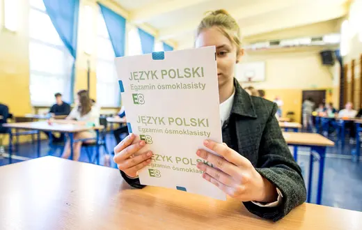 Egzamin ósmoklasisty w Szkole Podstawowej nr 3 w Lublińcu, 14 maja 2024 r. // Fot. Daniel Dmitriew / Forum