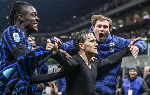 Piotr Zieliński po zdobyciu gola w meczu Serie A, Inter Mediolan - Juventus Turyn, 14 luty 2026 r. // Fot. Daniele Buffa / imago sport / Forum