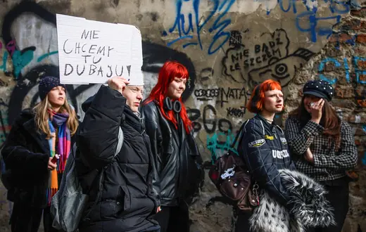 Protest przeciwko gentryfikacji krakowskiego Kazimierza. Kraków, 22 lutego 2026 r. // Fot. Beata Zawrze / REPORTER