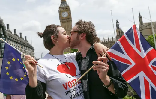 Zwolennicy pozostania w UE i uniknięcia brexitu. Londyn, 19 czerwca 2016 r. // Fot. Daniel Leal-Olivas / AFP / East News