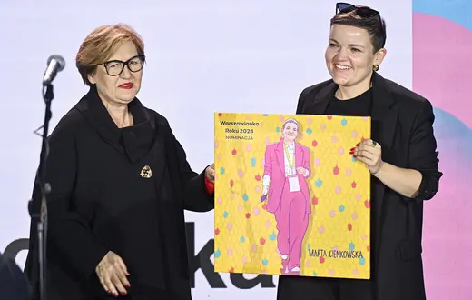 Beata Michalec i Marta Cienkowska podczas gali plebiscytu "Warszawianka Roku". Warszawa, 2024 r. // Fot. Radek Pietruszka / PAP