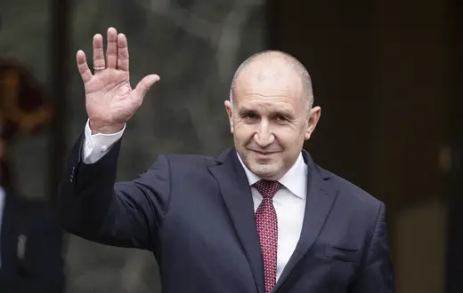 Rumen Radew były prezydent Bułgarii. Sofia, 23 stycznia 2026 r. // Fot. Nikolay Doychinov / AFP / East News