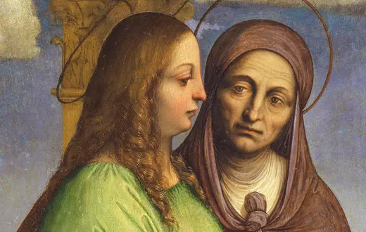 Marta i Maria Magdalena (fragment), obraz autorstwa Giovanni Agostino da Lodi, pierwsza połowa XVI w. Museo di Castelvecchio, Werona // Fine Art Images / BE&W