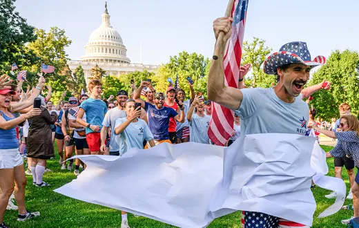 Zakończenie biegu Relay For America z okazji 250. rocznicy powstania Stanów Zjednoczonych. Waszyngton, 4 lipca 2026 r. // Fot. Alexi J. Rosenfeld / Getty Images