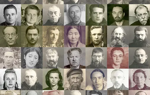 Fotografie ofiar stalinowskiego terroru ze strony projektu„Nieśmiertelny Barak” i archiwum Stowarzyszenia Memoriał / MONTAŻ TP ON-LINE