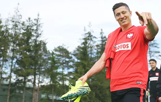 Robert Lewandowski na zgrupowaniu reprezentacji Polski w Arłamowie, 26 maja 2016 r. / Fot. Łukasz Grochala / CYFRASPORT / FORUM