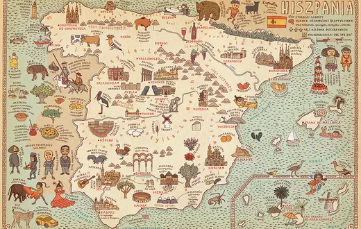 Karta Hiszpanii z polskiego wydania „Map” / 