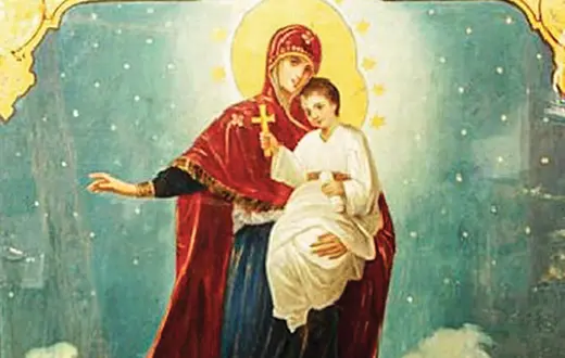 Fragment ikony Matki Boskiej Augustowskiej, 1916 r. / DOMENA PUBLICZNA / WIKIMEDIA