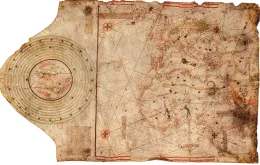 Rzekoma mapa Krzysztofa Kolumba, wykonana w warsztacie Bartłomieja i Krzysztofa Kolumbów w Lizbonie ok. 1490 r. / WIKIMEDIA DOMENA PUBLICZNA