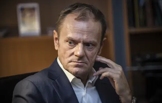 Donald Tusk w redakcji "Tygodnika Powszechnego", 20 grudnia 2017 r. / / fot. Grażyna Makara