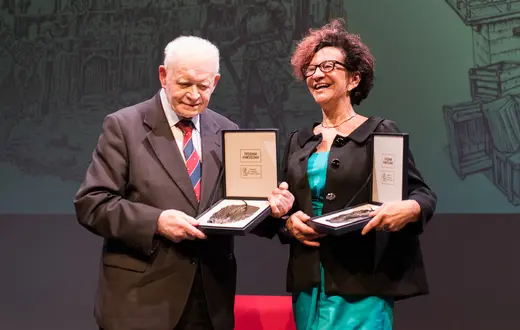 Prof. Adam Strzembosz i Maria Dąbrowska-Majewska, Kraków, 02.12. 2017 r. / Fot. Jacek Taran