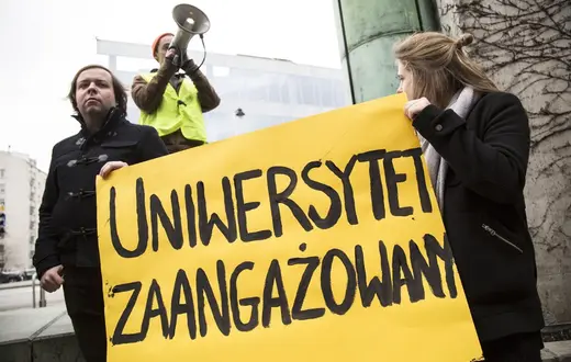 Ubiegłoroczny protest studentów Uniwestytetu Warszawski. Fot: Maciej Łuczniewski/REPORTERego. /
